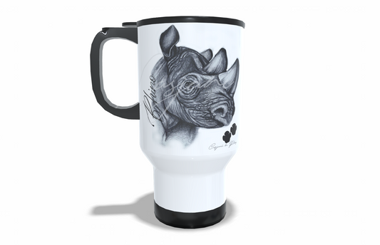 Rhino Stainless Steel Travel Mug - Casjané du Plooy Art