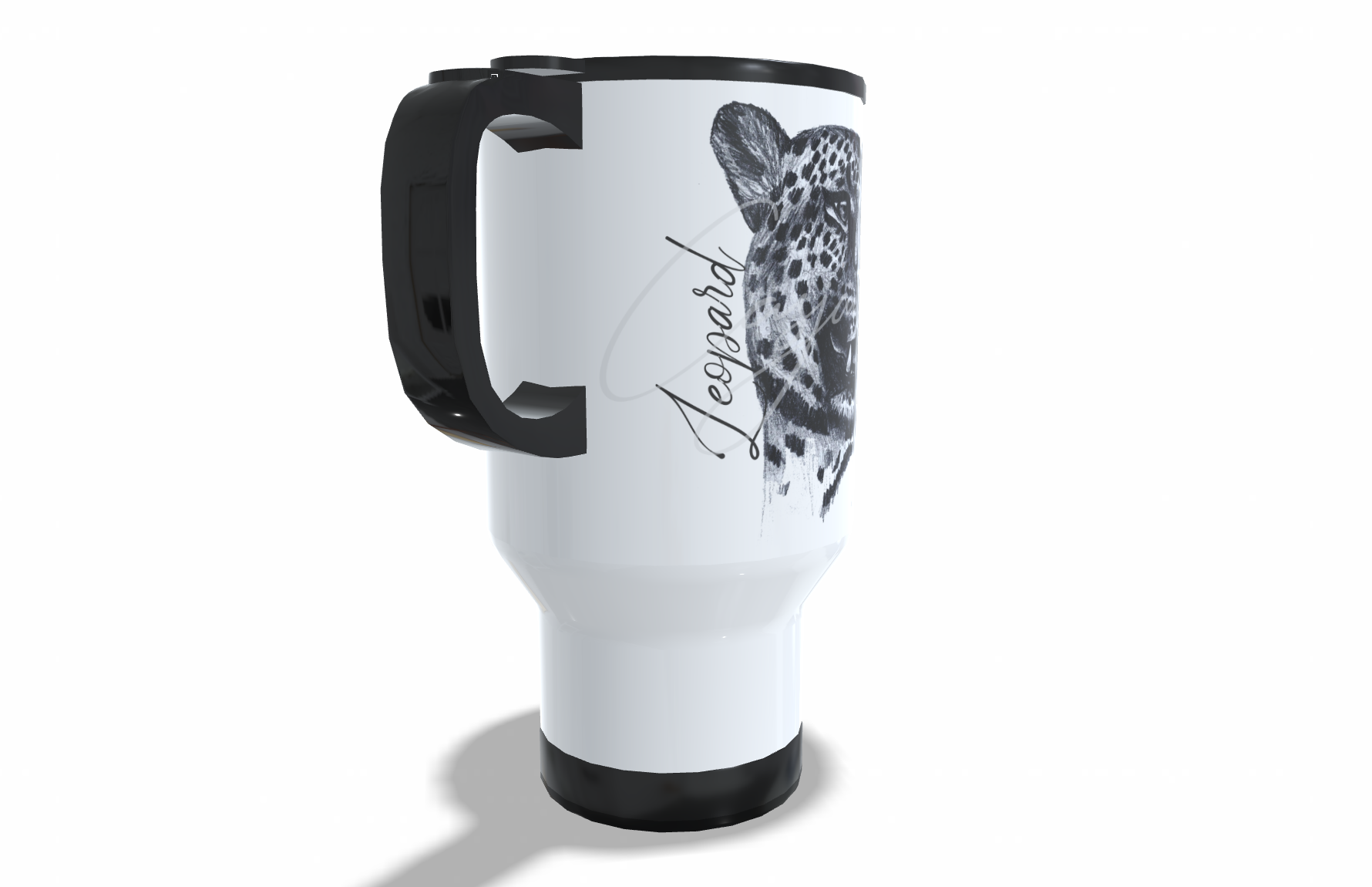 Leopard Stainless Steel Travel Mug - Casjané du Plooy Art
