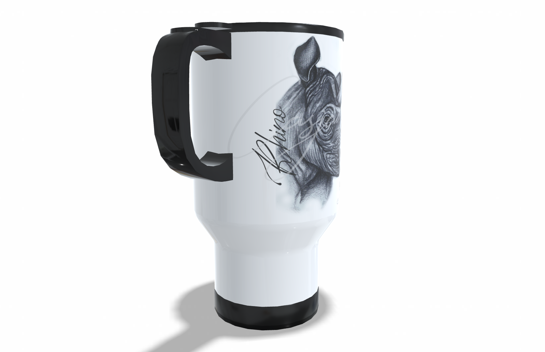 Rhino Stainless Steel Travel Mug - Casjané du Plooy Art