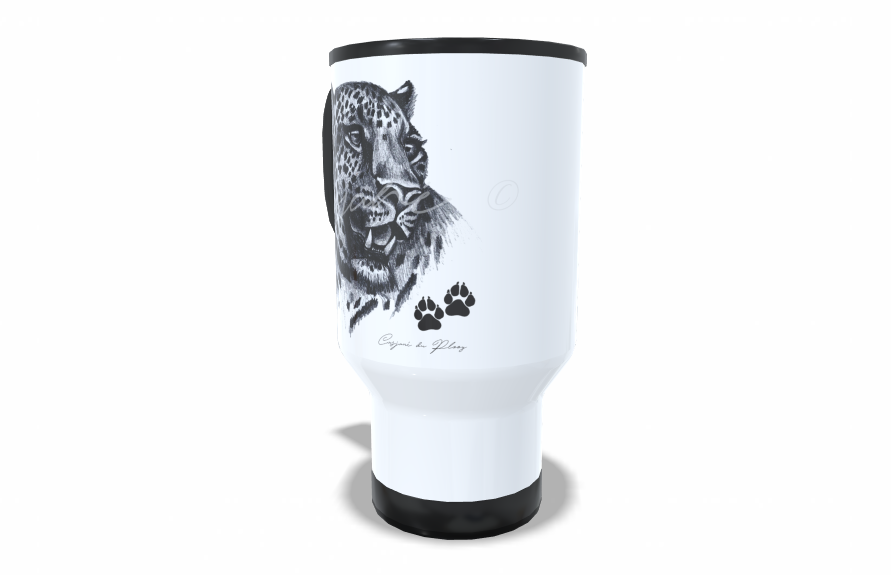 Leopard Stainless Steel Travel Mug - Casjané du Plooy Art