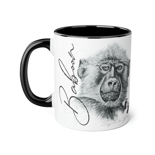 Baboon Ceramic Coffee Mug - Casjané du Plooy Art