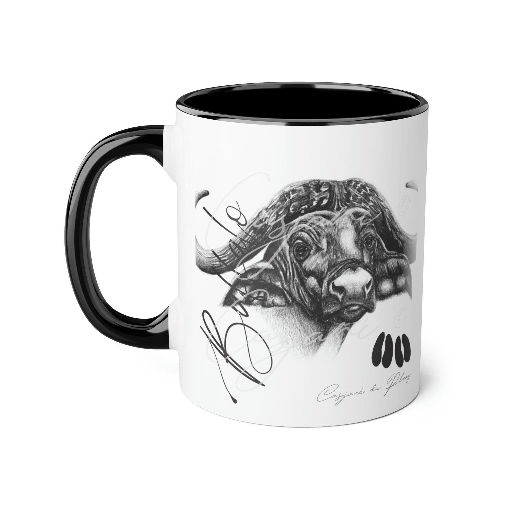 Buffalo Ceramic Coffee Mug - Casjané du Plooy Art