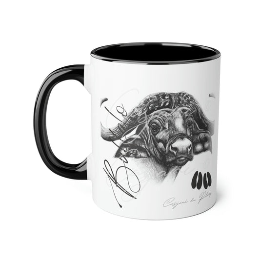 Buffalo Ceramic Coffee Mug - Casjané du Plooy Art