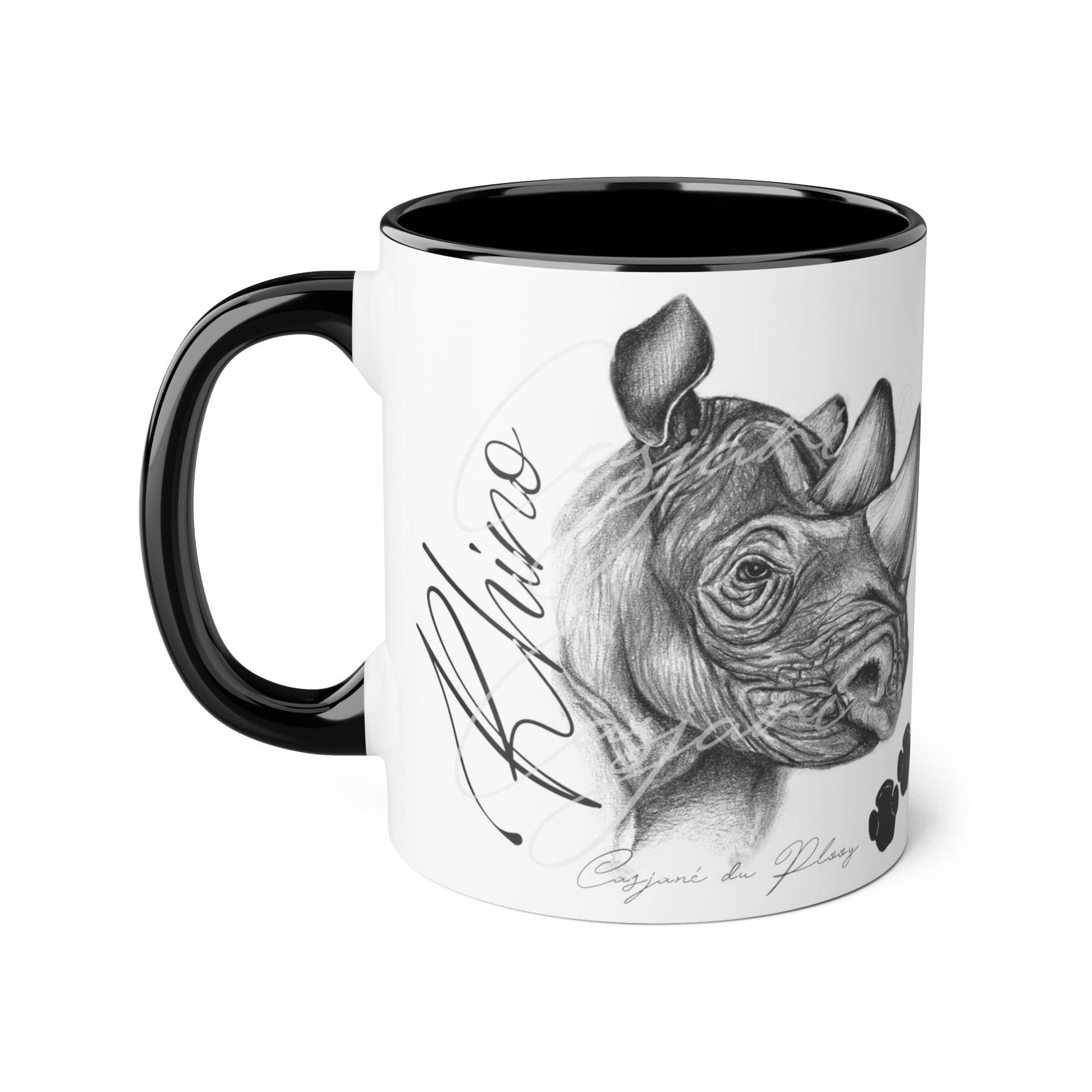 Rhino Ceramic Coffee Mug - Casjané du Plooy Art