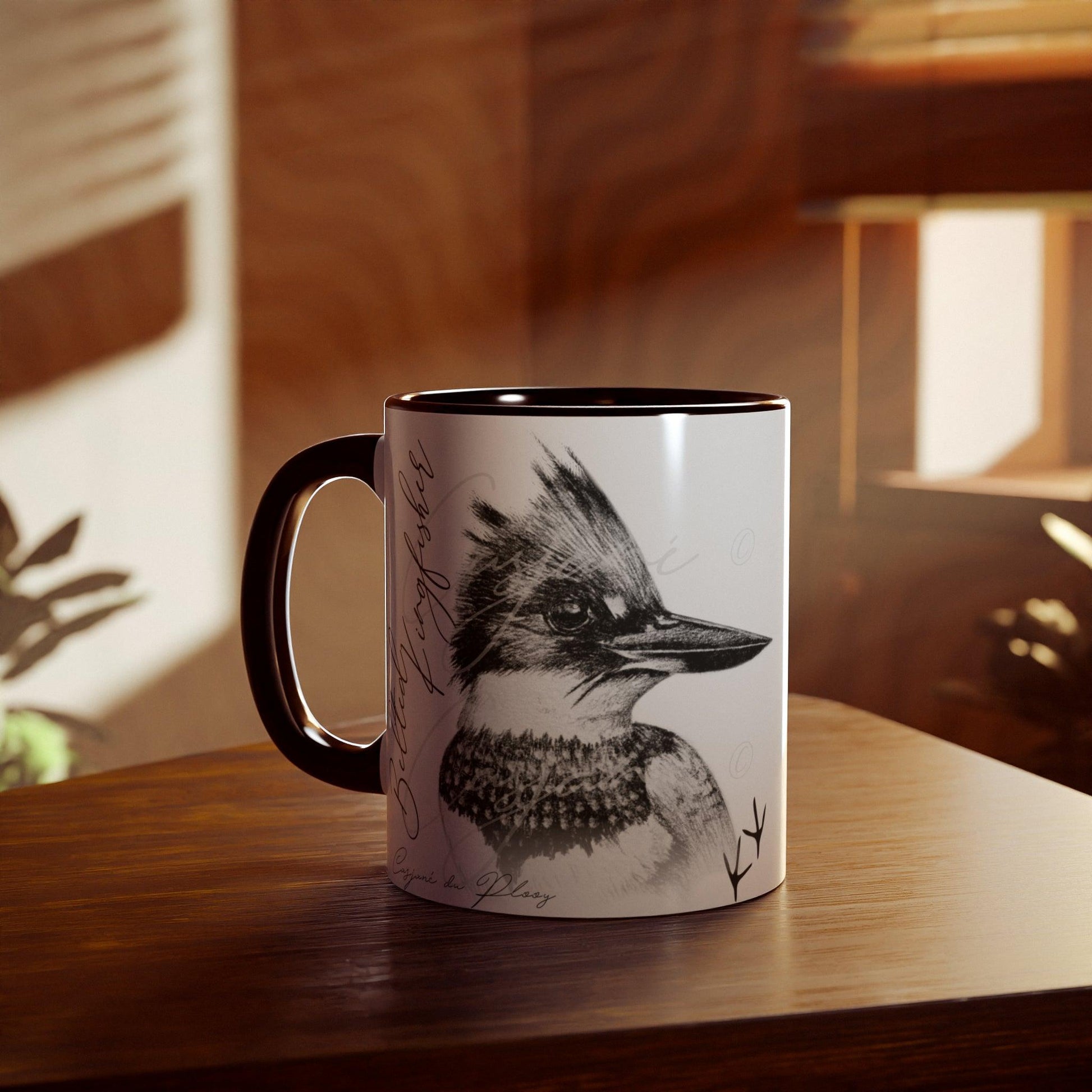 Belted Kingfisher Ceramic Coffee Mug - Casjané du Plooy Art