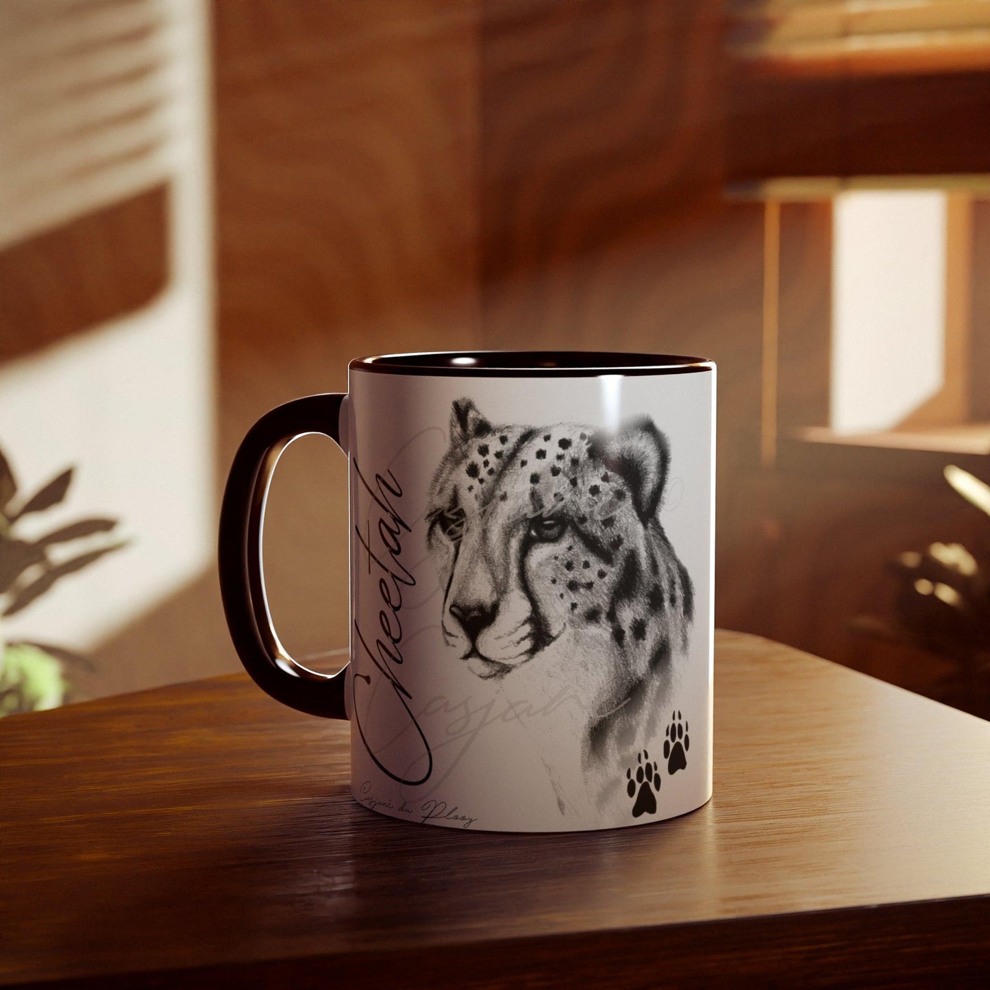 Cheetah Ceramic Coffee Mug - Casjané du Plooy Art