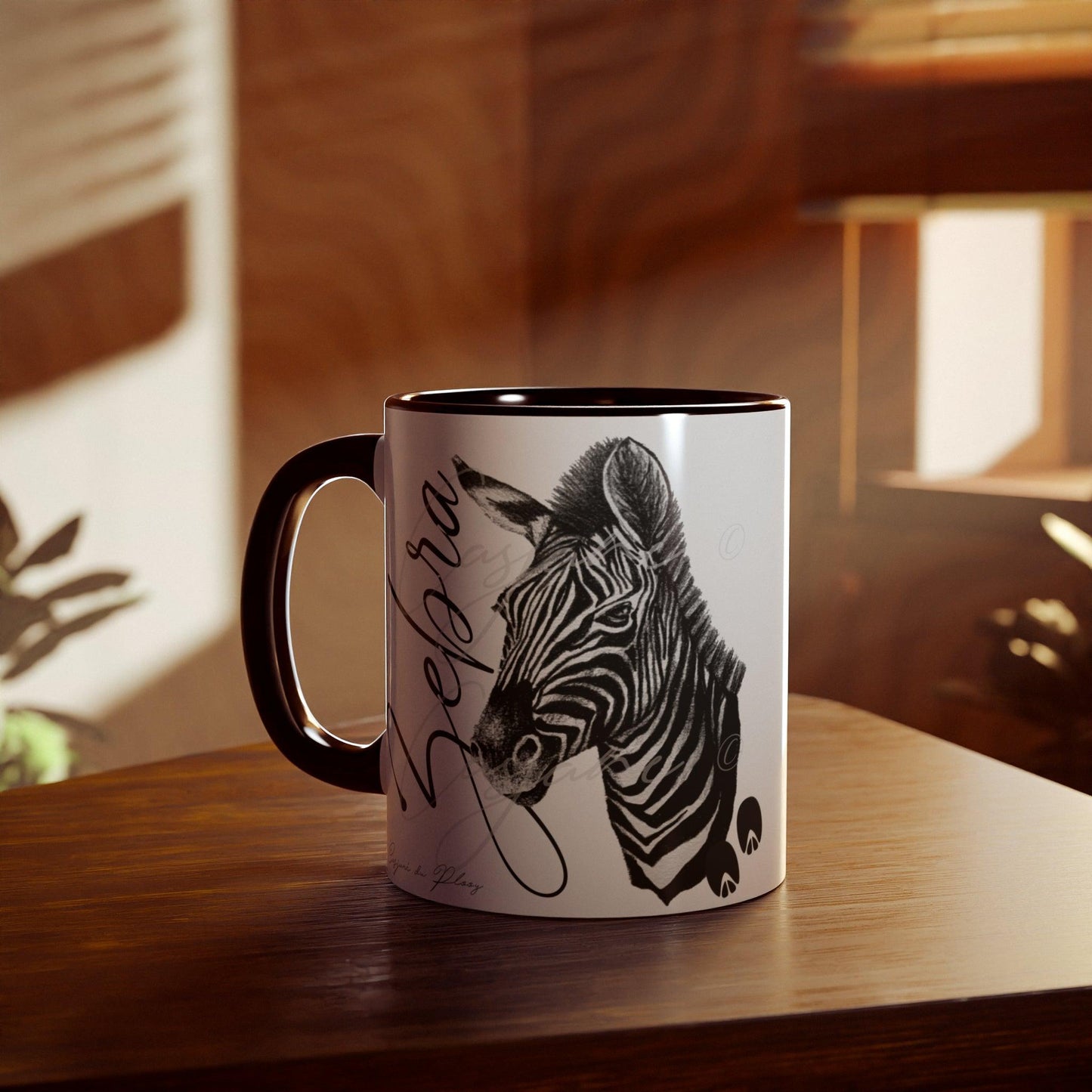 Zebra Ceramic Coffee Mug - Casjané du Plooy Art