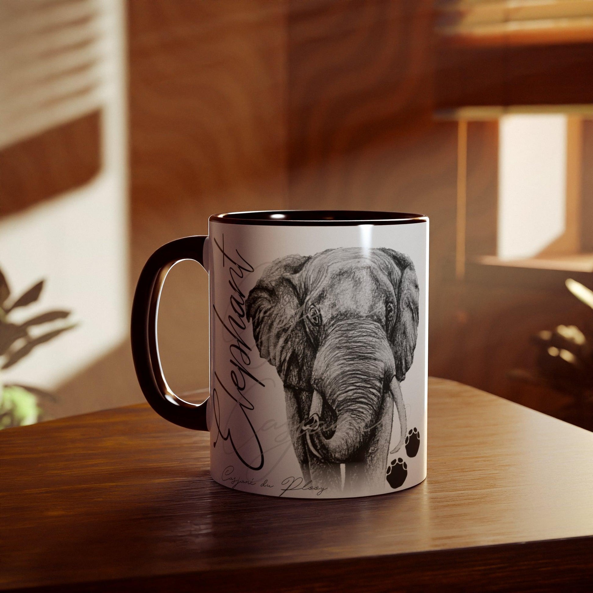 Elephant Ceramic Coffee Mug - Casjané du Plooy Art