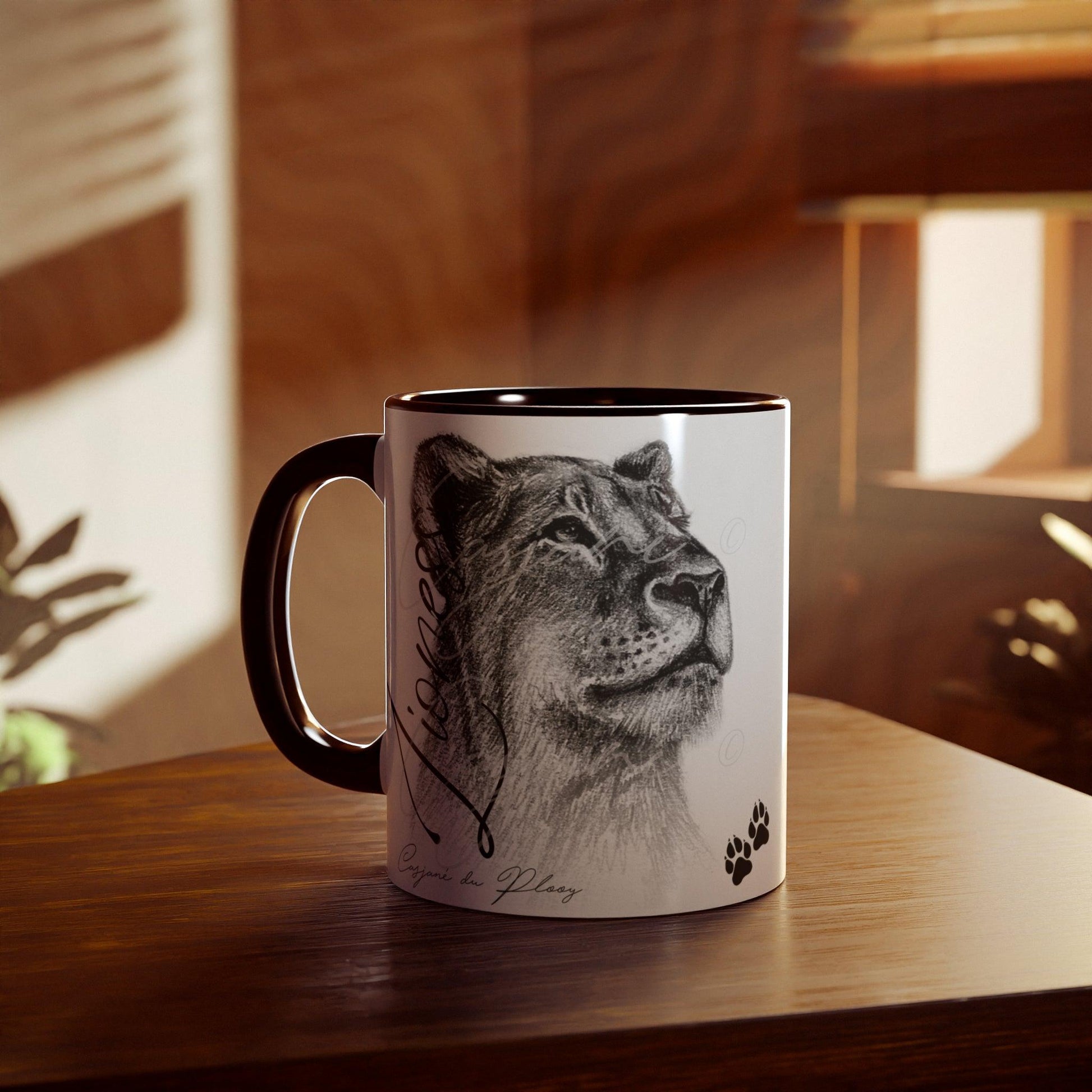 Lioness Ceramic Coffee Mug - Casjané du Plooy Art