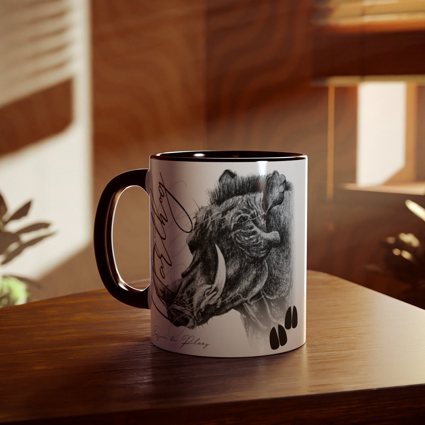 Warthog Ceramic Coffee Mug - Casjané du Plooy Art