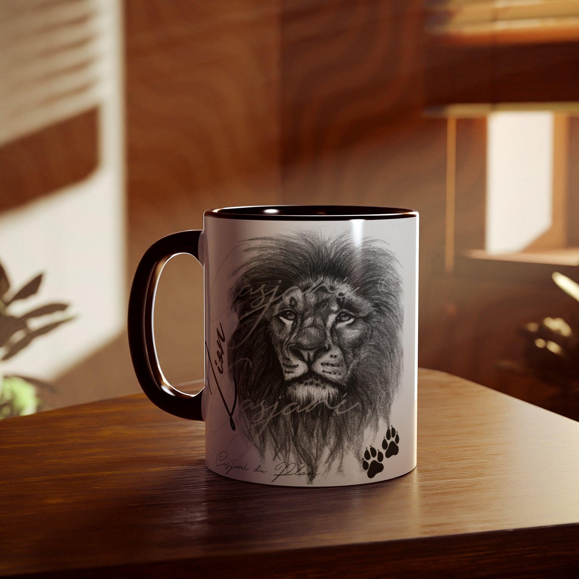 Lion Ceramic Coffee Mug - Casjané du Plooy Art