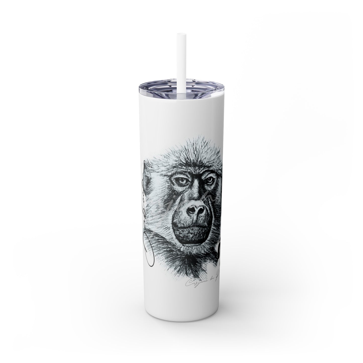 Baboon 20oz Skinny Tumbler - Casjané du Plooy Art