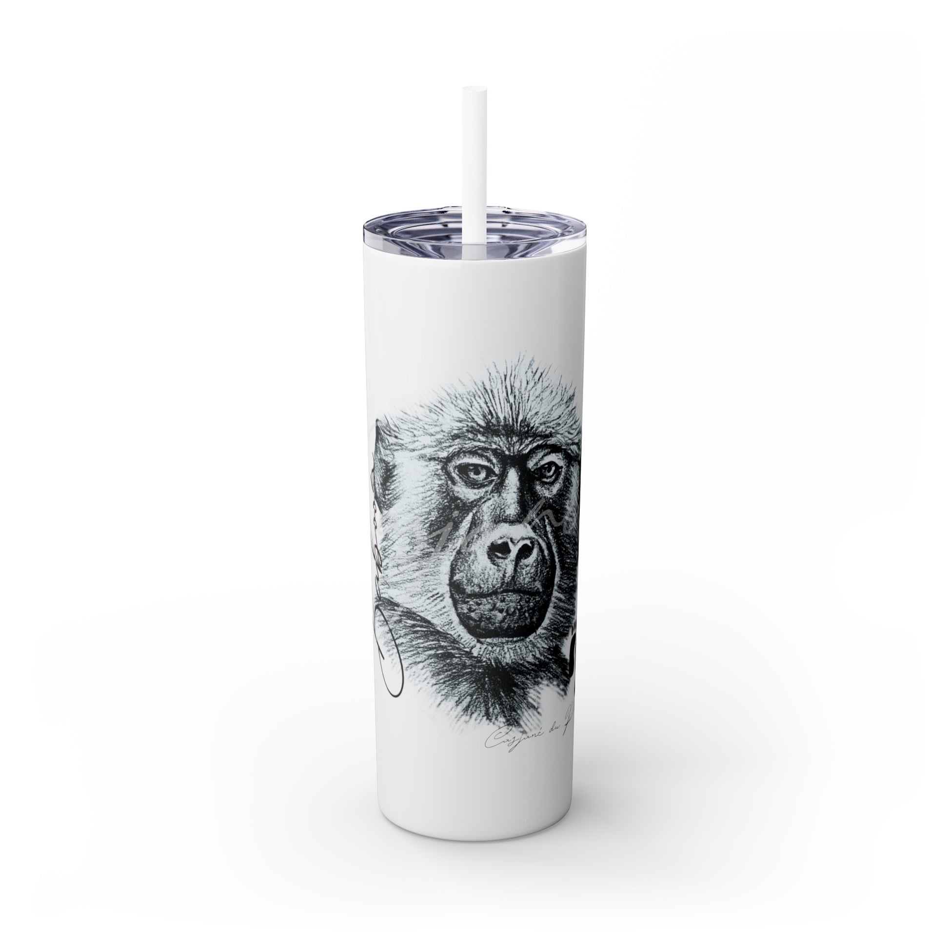 Baboon 20oz Skinny Tumbler - Casjané du Plooy Art