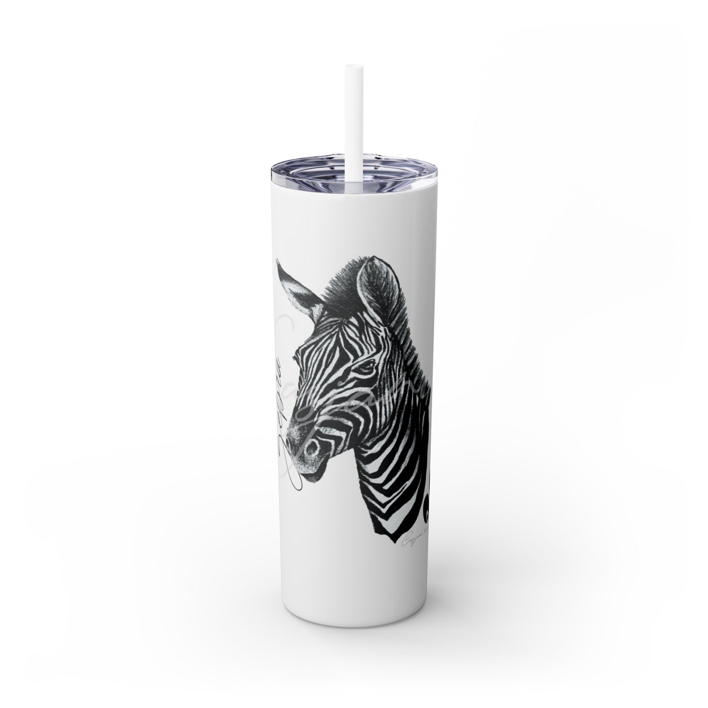 Zebra 20oz Skinny Tumbler - Casjané du Plooy Art