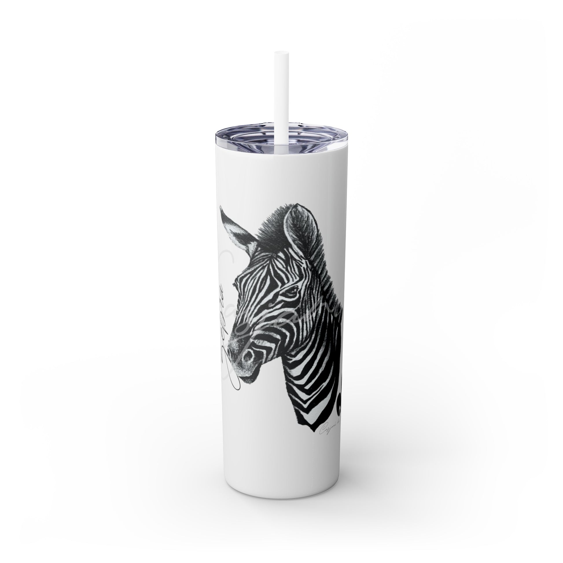 Zebra 20oz Skinny Tumbler - Casjané du Plooy Art