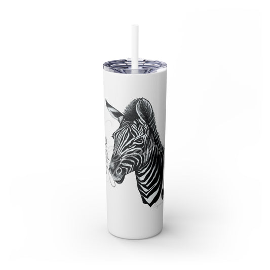 Zebra 20oz Skinny Tumbler - Casjané du Plooy Art