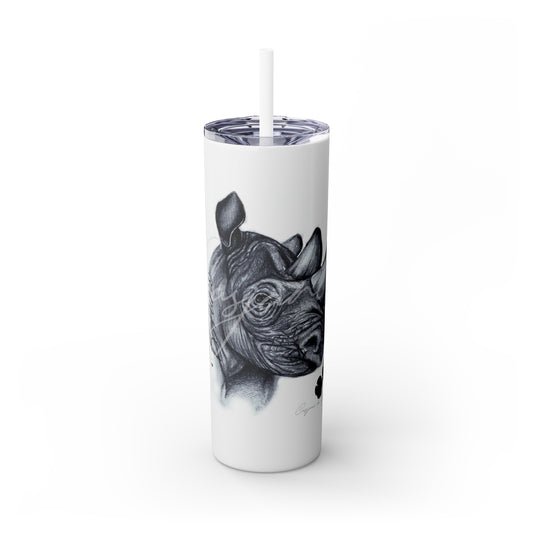 Rhino 20oz Skinny Tumbler - Casjané du Plooy Art