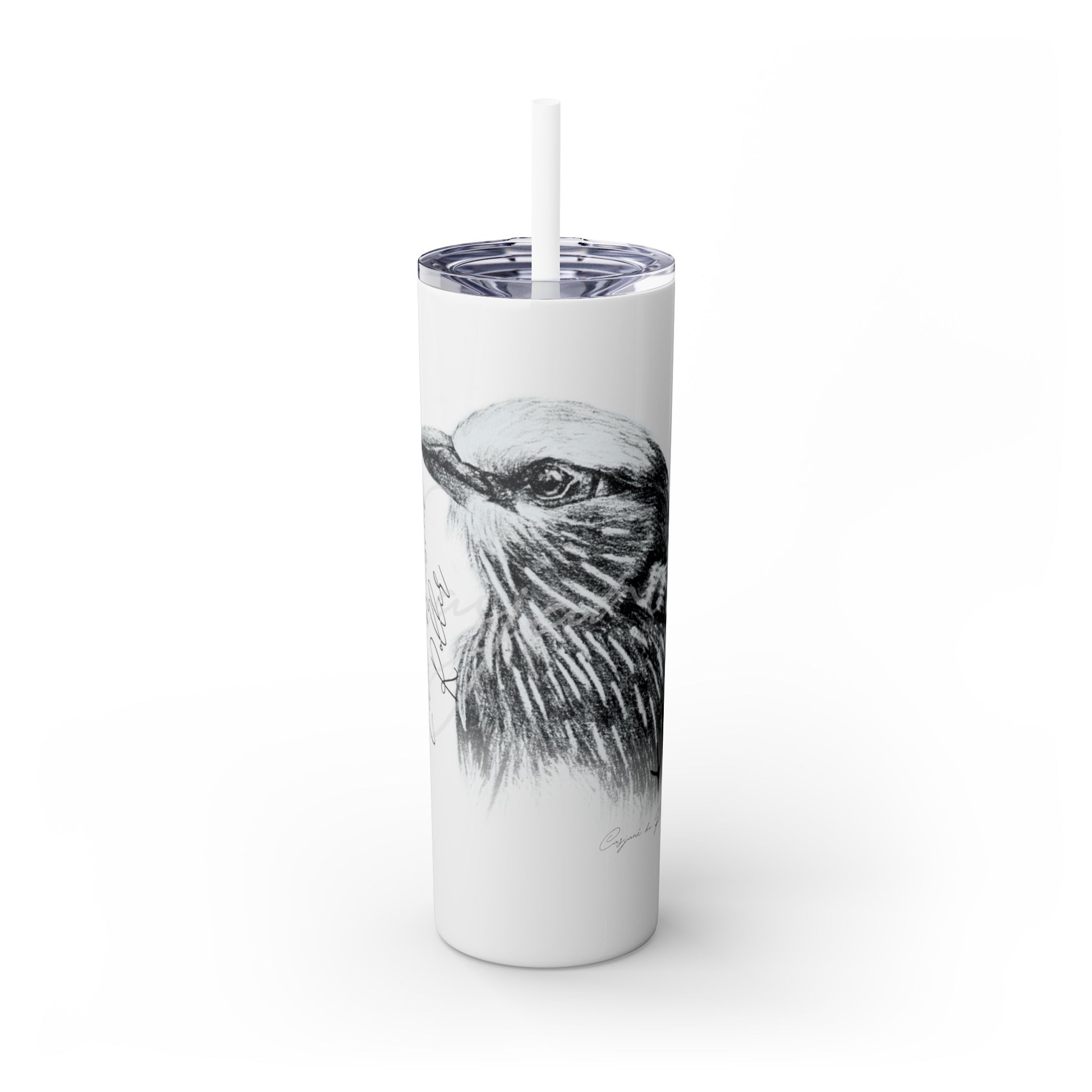 Lilac - Breasted Roller 20oz Skinny Tumbler - Casjané du Plooy Art