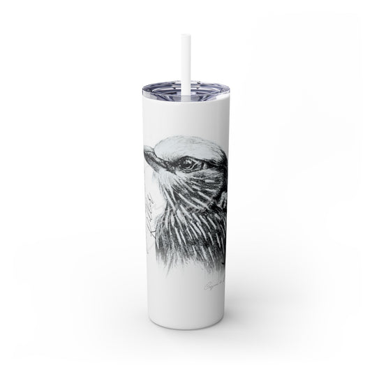 Lilac - Breasted Roller 20oz Skinny Tumbler - Casjané du Plooy Art