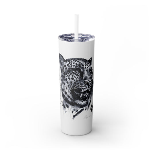 Leopard 20oz Skinny Tumbler - Casjané du Plooy Art