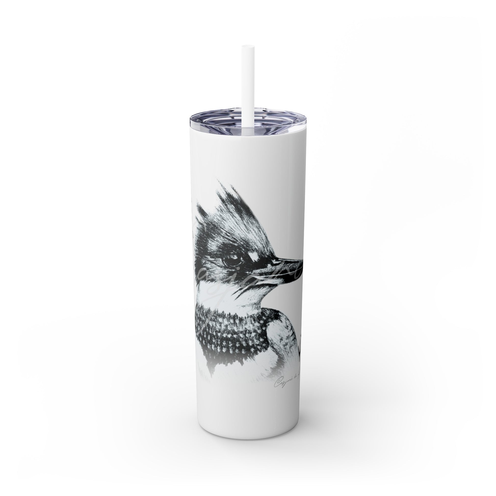 Belted Kingfisher 20oz Skinny Tumbler - Casjané du Plooy Art