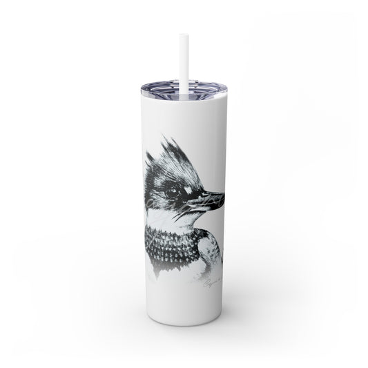 Belted Kingfisher 20oz Skinny Tumbler - Casjané du Plooy Art