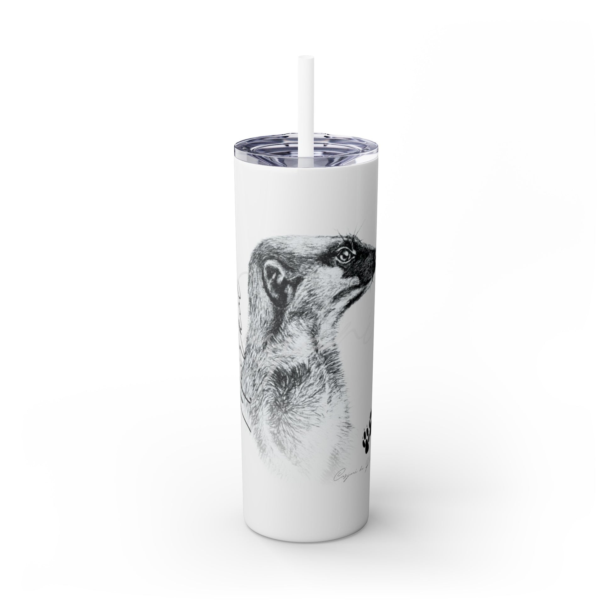 Meerkat 20oz Skinny Tumbler - Casjané du Plooy Art