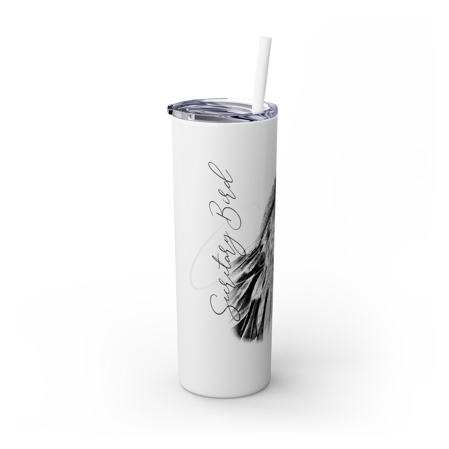 Secretary bird 20oz Skinny Tumbler - Casjané du Plooy Art