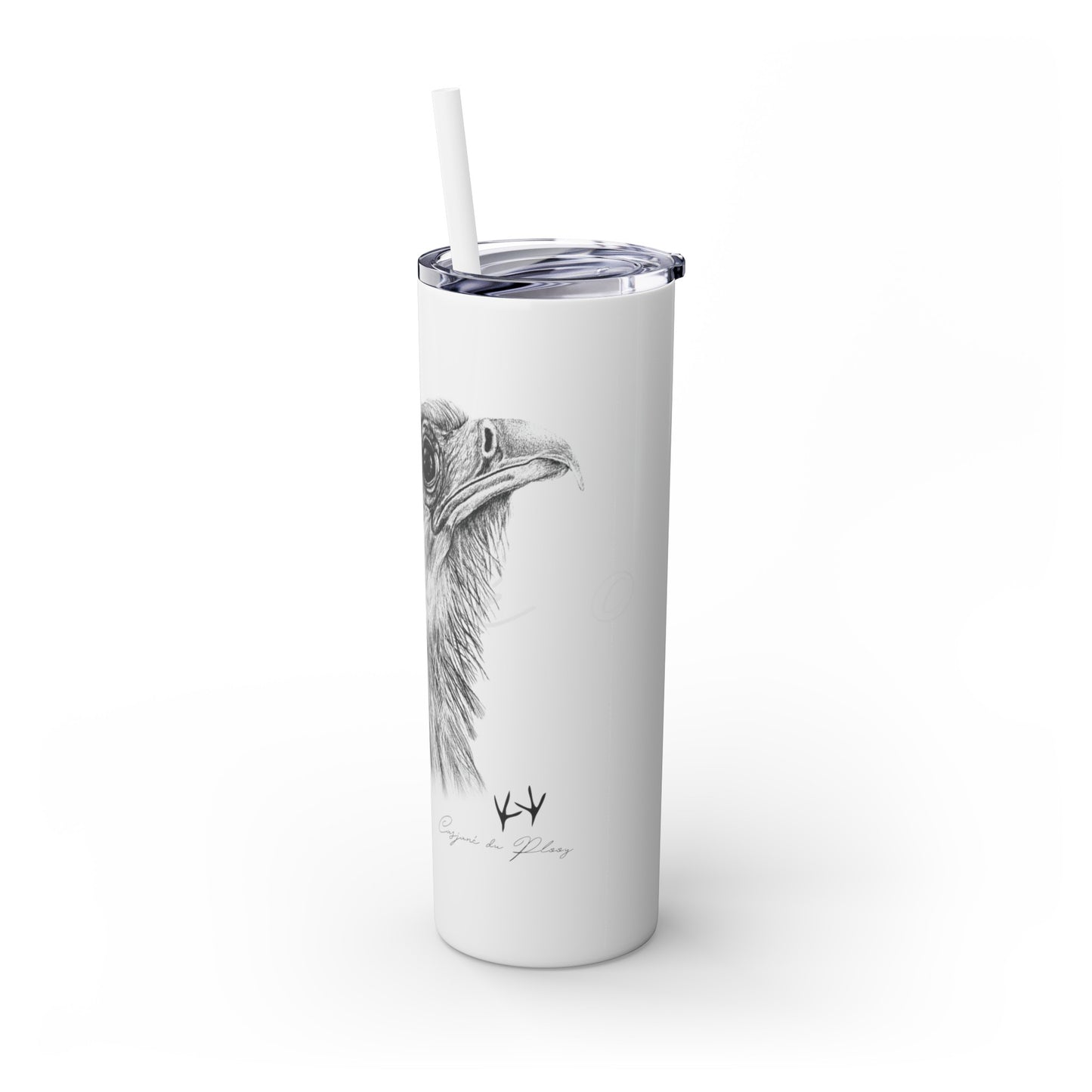 Secretary bird 20oz Skinny Tumbler - Casjané du Plooy Art