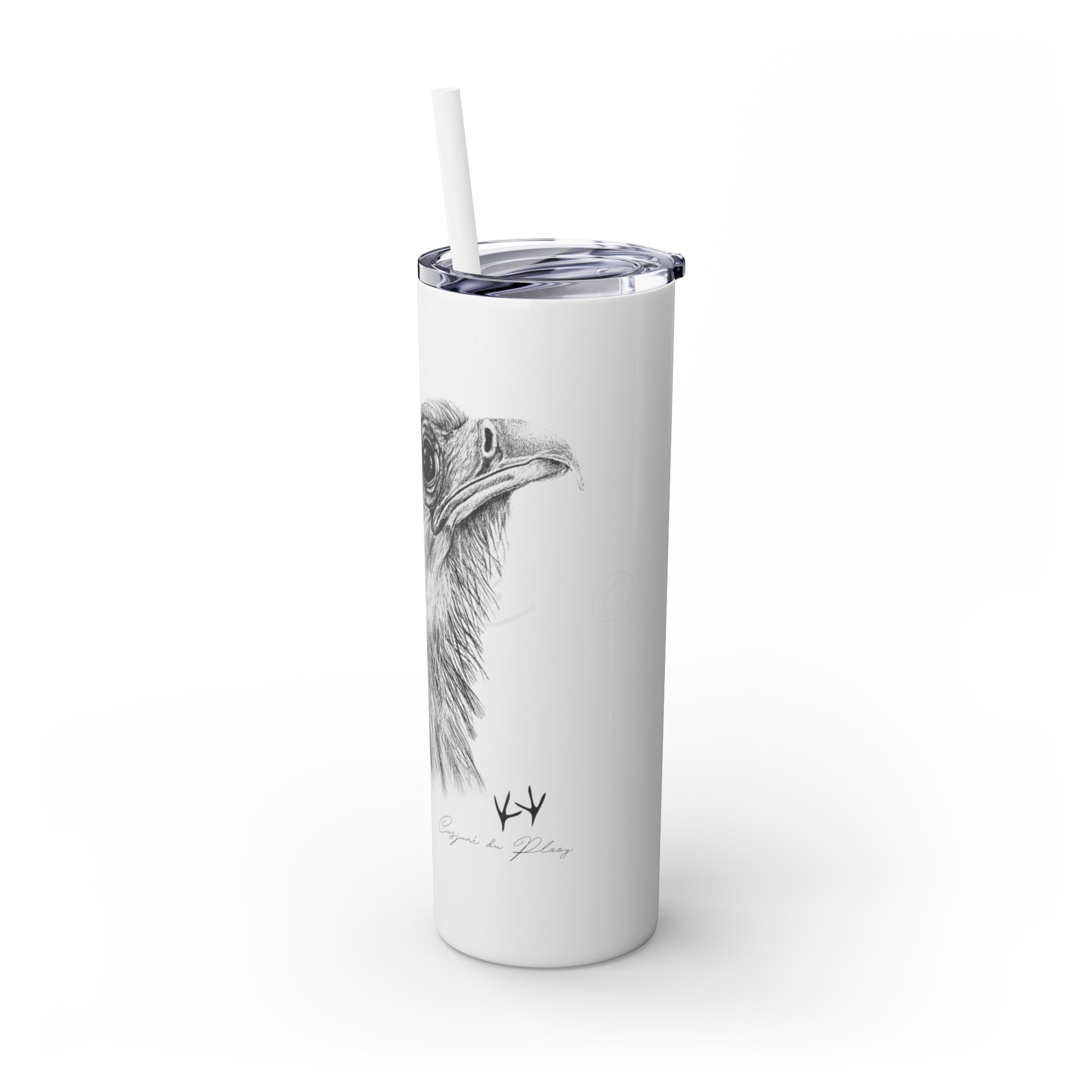 Secretary bird 20oz Skinny Tumbler - Casjané du Plooy Art