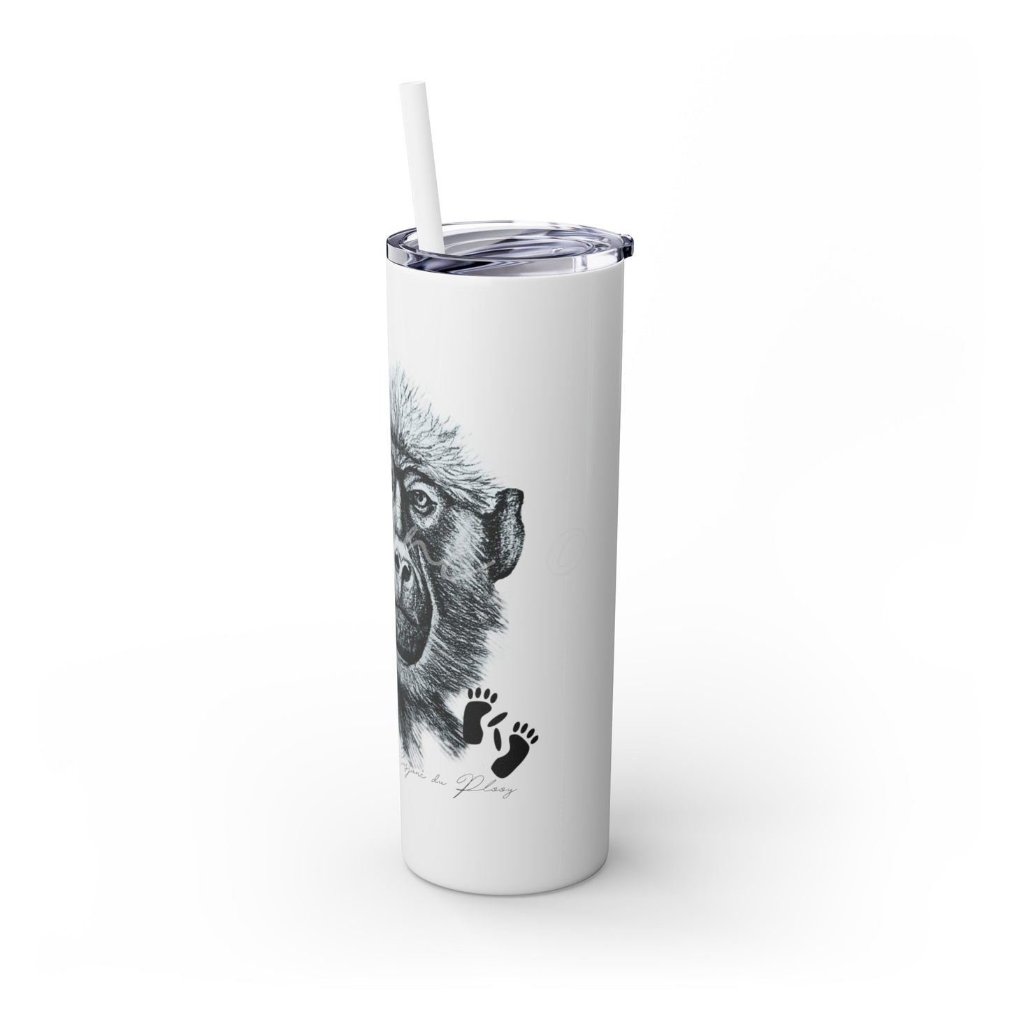 Baboon 20oz Skinny Tumbler - Casjané du Plooy Art