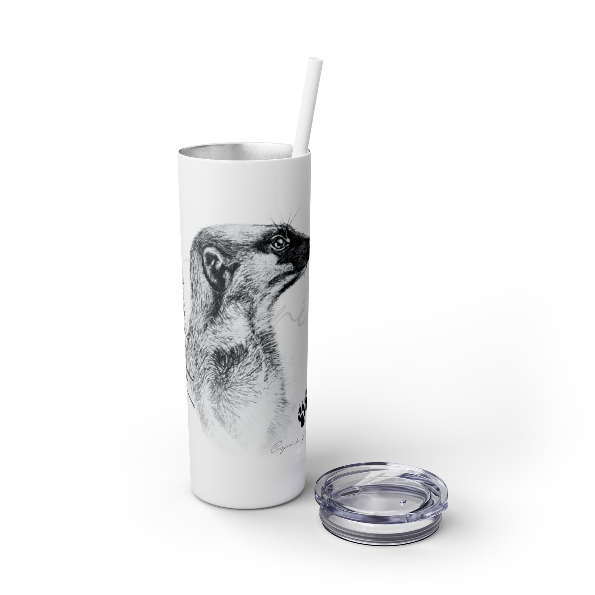 Meerkat 20oz Skinny Tumbler - Casjané du Plooy Art