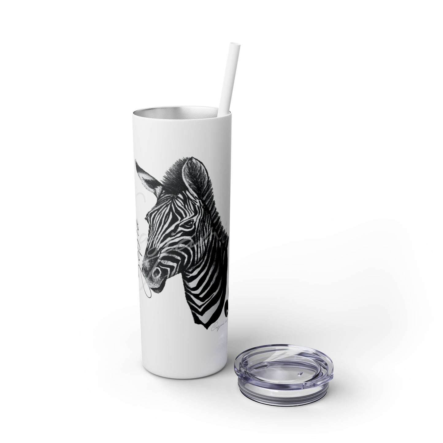 Zebra 20oz Skinny Tumbler - Casjané du Plooy Art