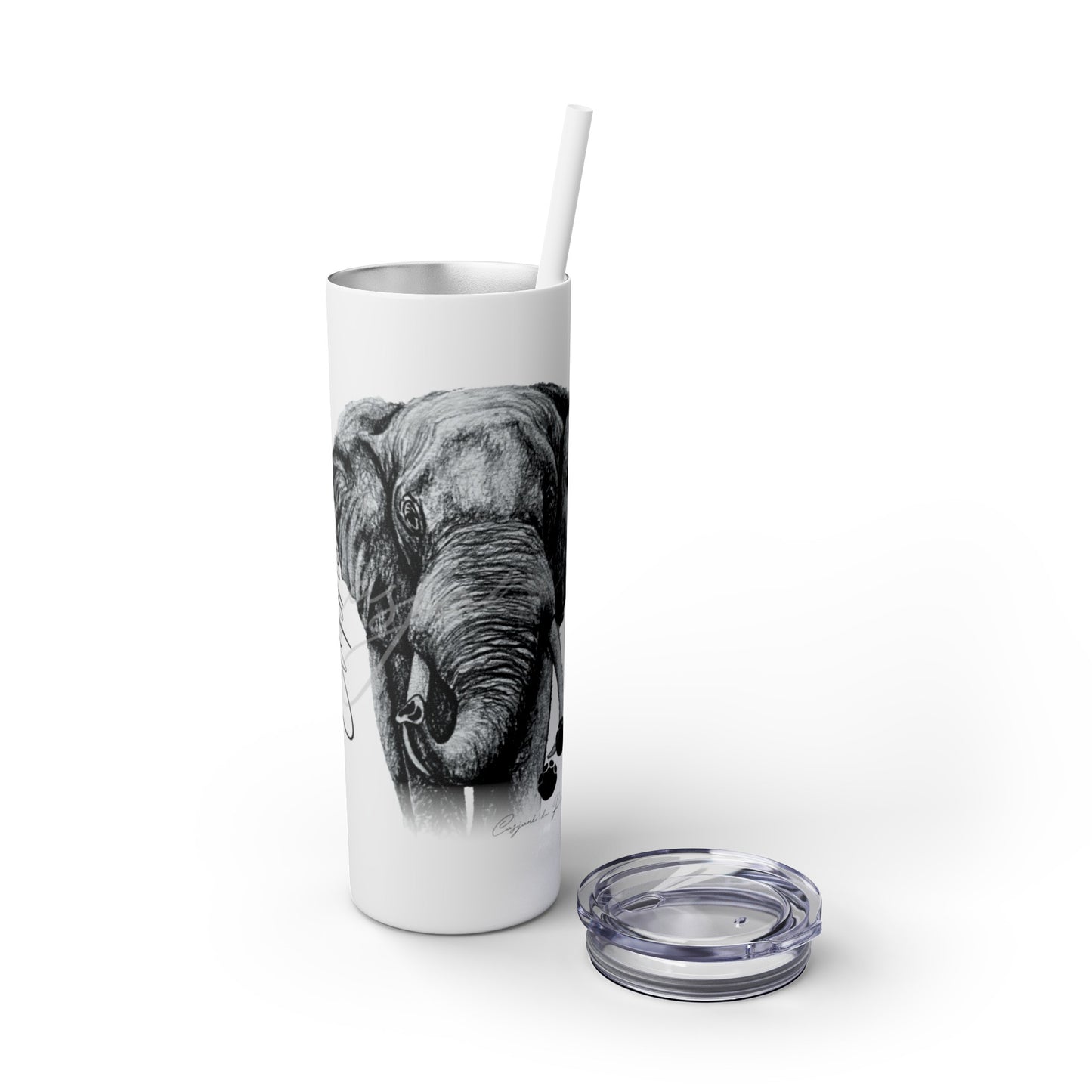 Elephant 20oz Skinny Tumbler - Casjané du Plooy Art