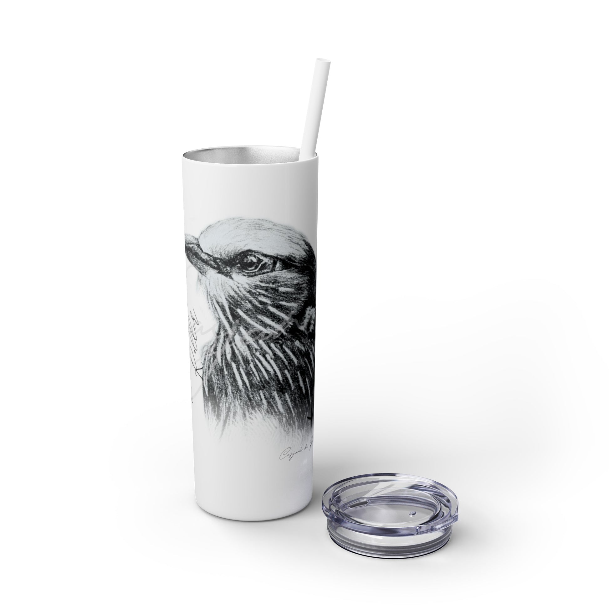 Lilac - Breasted Roller 20oz Skinny Tumbler - Casjané du Plooy Art