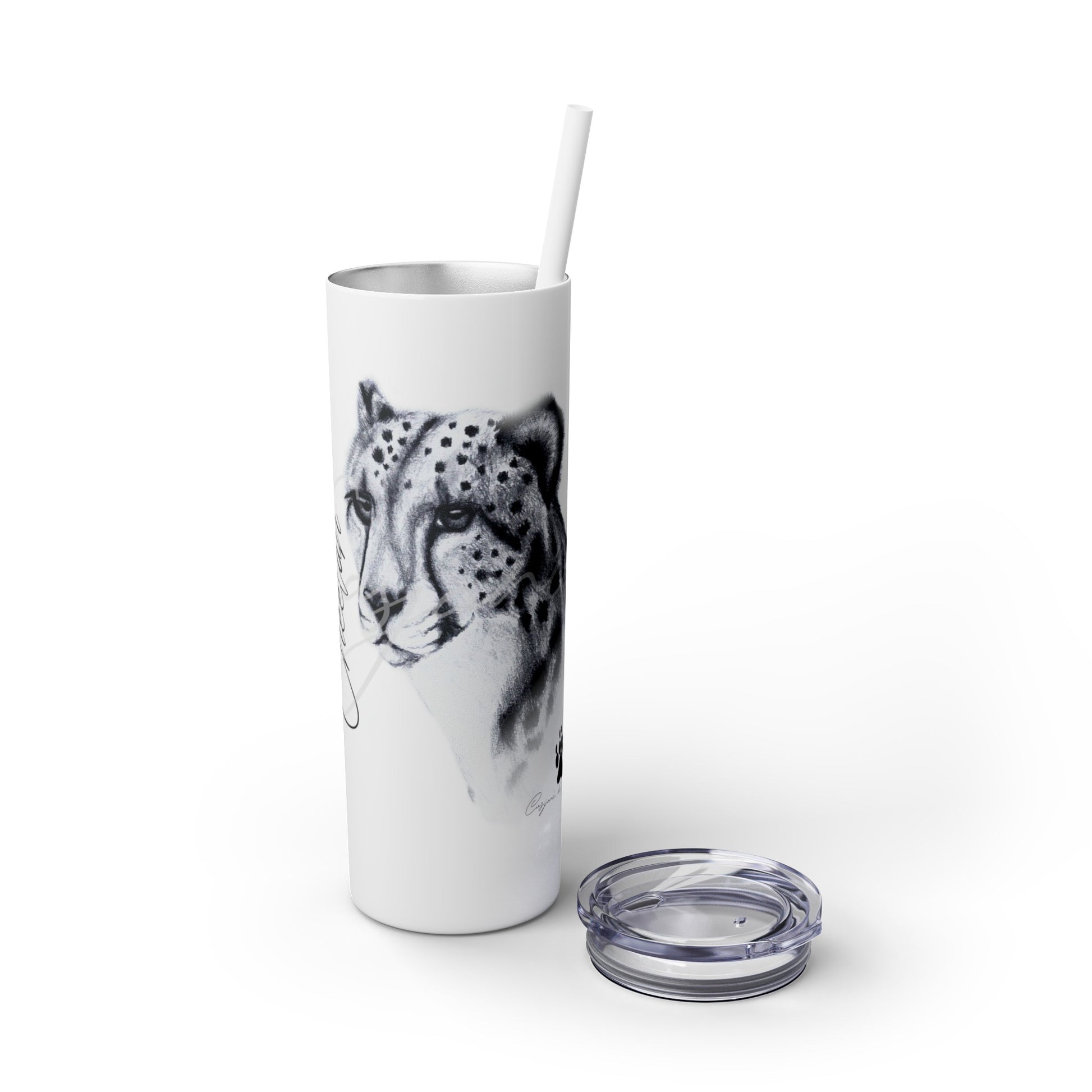 Cheetah 20oz Skinny Tumbler - Casjané du Plooy Art