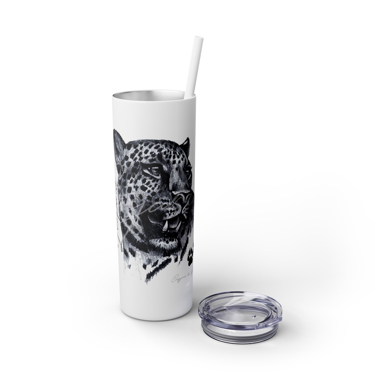 Leopard 20oz Skinny Tumbler - Casjané du Plooy Art