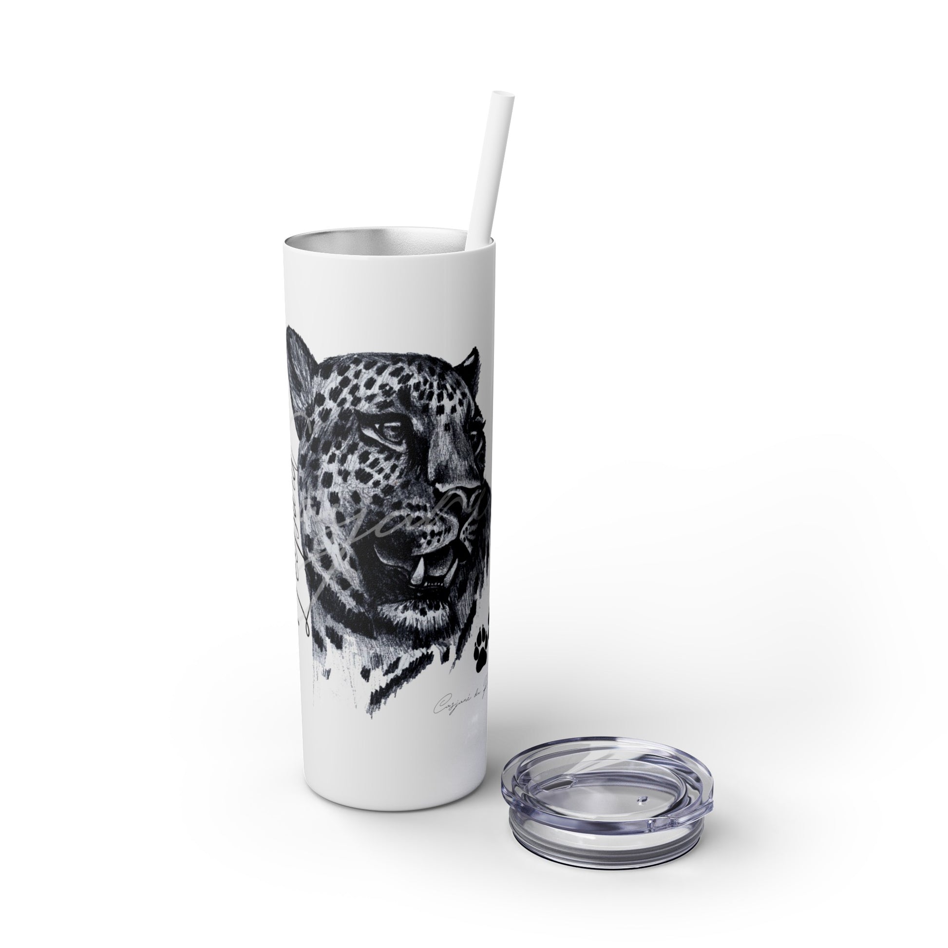 Leopard 20oz Skinny Tumbler - Casjané du Plooy Art