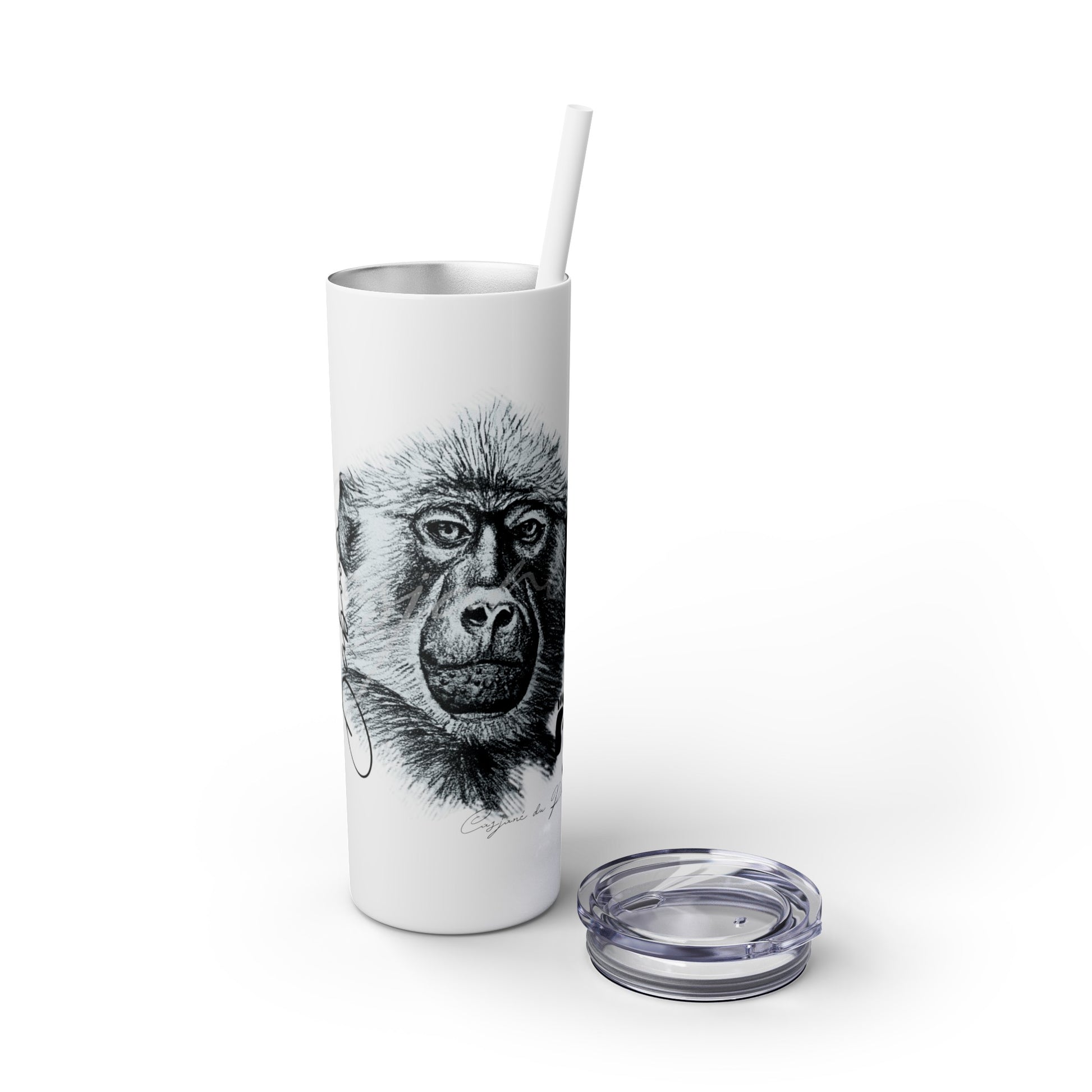 Baboon 20oz Skinny Tumbler - Casjané du Plooy Art