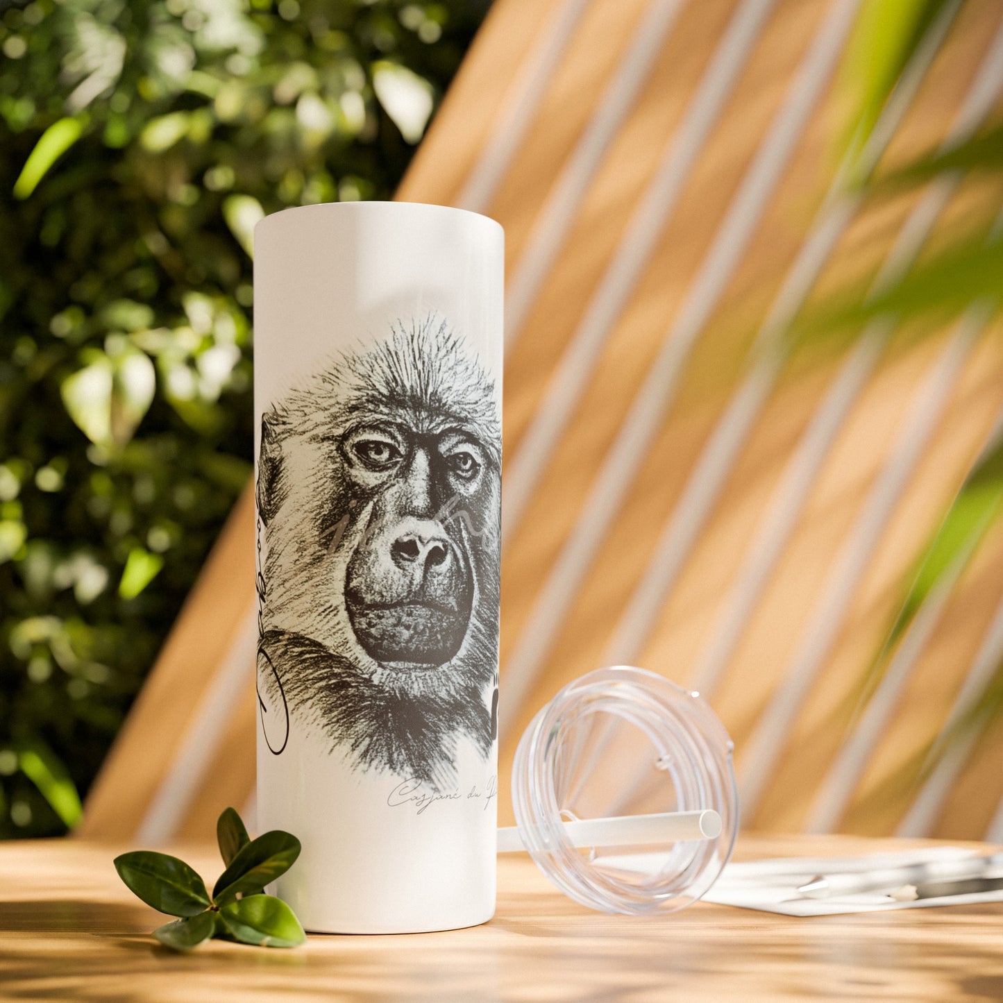 Baboon 20oz Skinny Tumbler - Casjané du Plooy Art