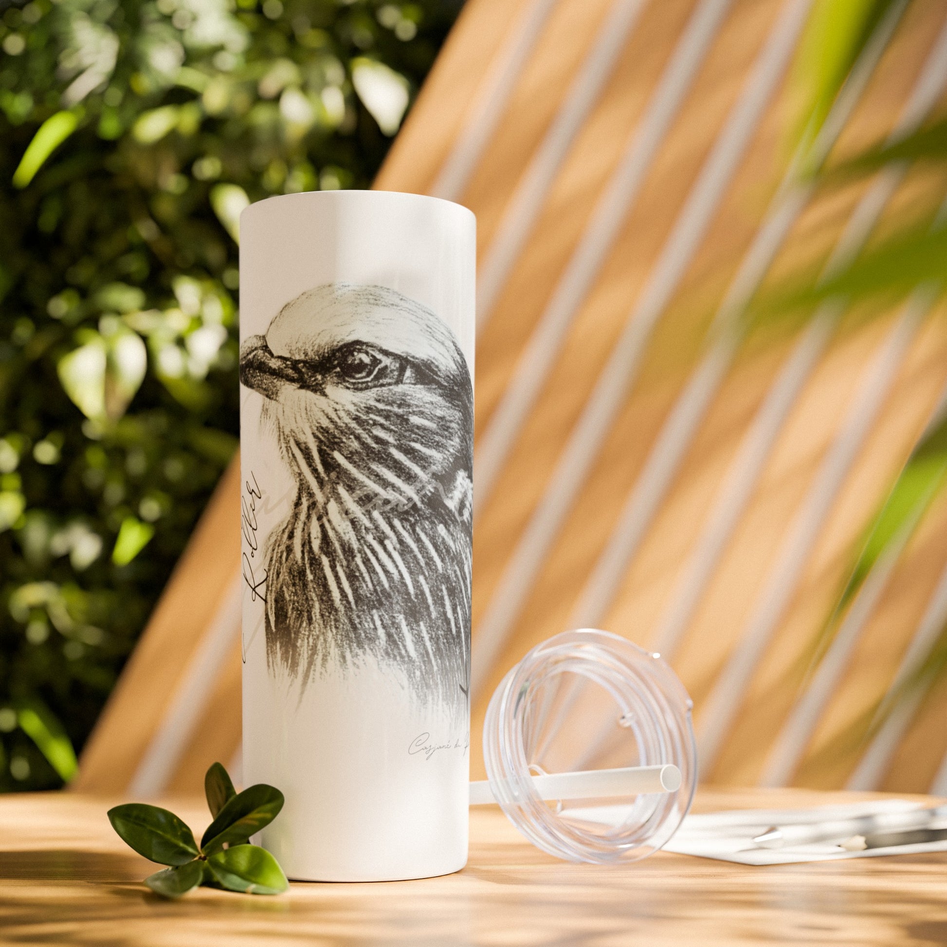 Lilac - Breasted Roller 20oz Skinny Tumbler - Casjané du Plooy Art