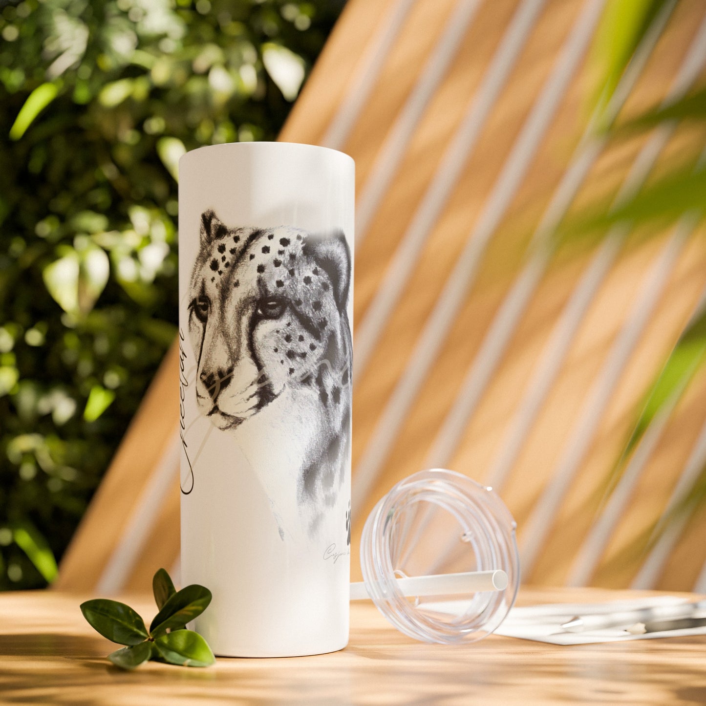 Cheetah 20oz Skinny Tumbler - Casjané du Plooy Art