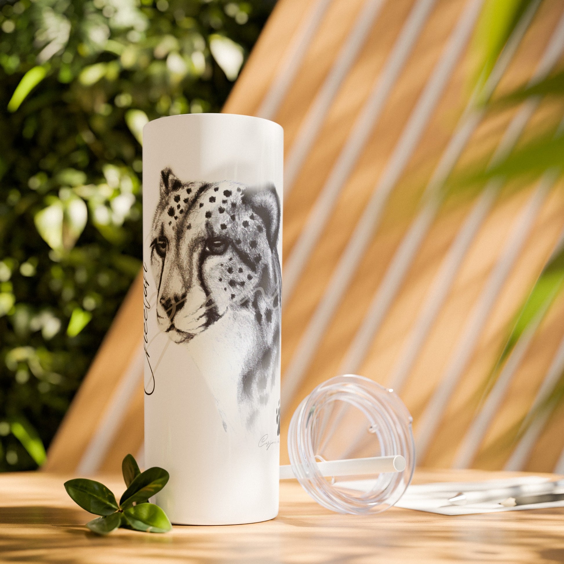 Cheetah 20oz Skinny Tumbler - Casjané du Plooy Art