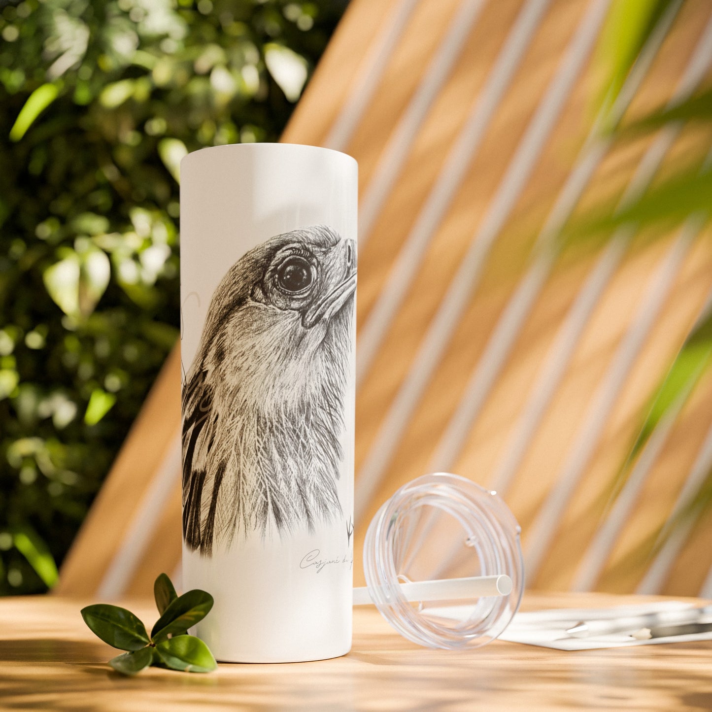 Secretary bird 20oz Skinny Tumbler - Casjané du Plooy Art