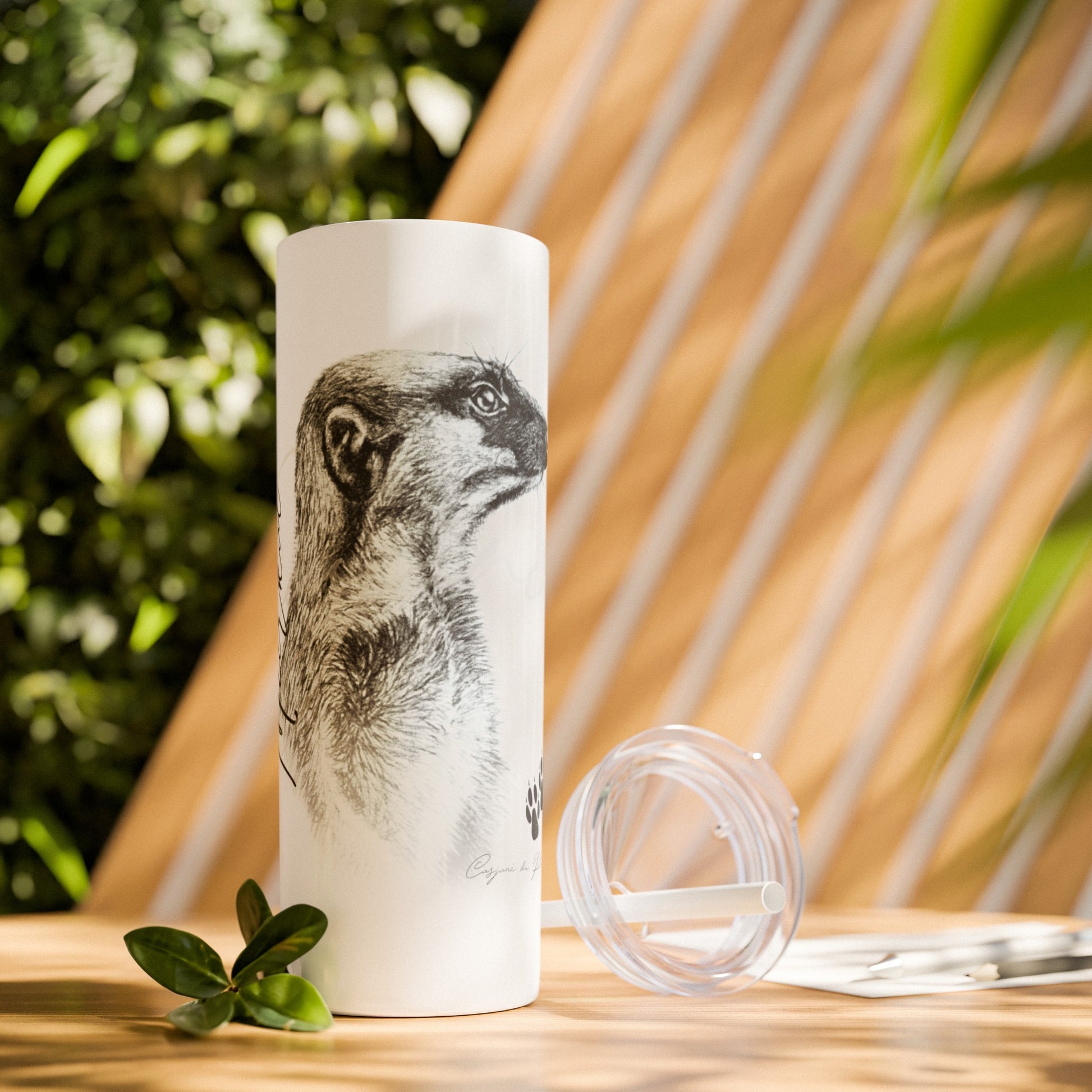 Meerkat 20oz Skinny Tumbler - Casjané du Plooy Art