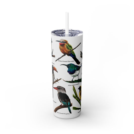 Bird collection  20oz Stainless Steel Tumbler view 3 hand-drawn by Casjane du plooy art