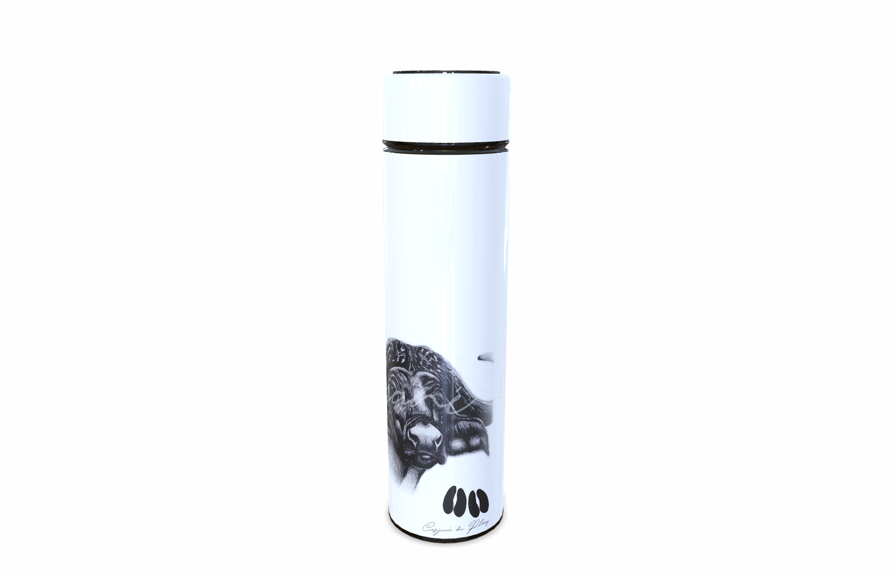 Buffalo 450ml Thermal flasks right view - Hand-Drawn by Casjané du plooy Art