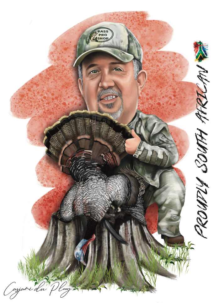 A2 Digital hand drawn Hunting Caricatures (Digital file)