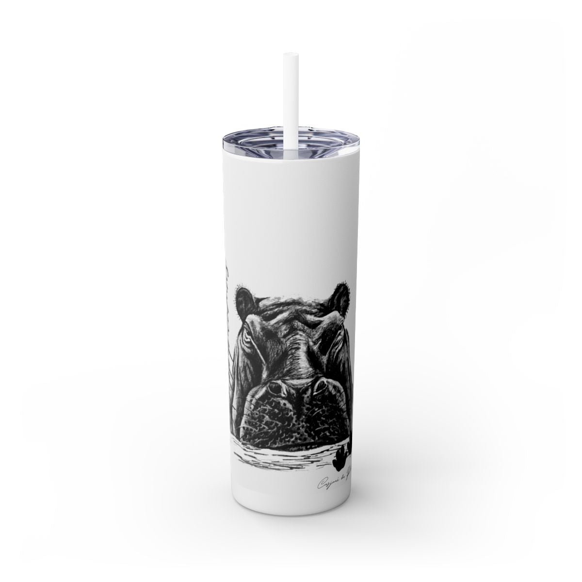 Hippopotamus 20oz Skinny Tumbler
