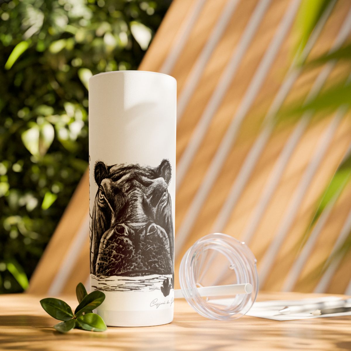 Hippopotamus 20oz Skinny Tumbler